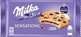 Печенье milka sensations с начинкой с кус.молоч.шоколада 156г